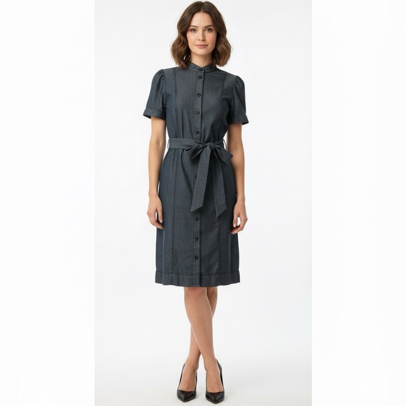 Magaschoni Dresses & Skirts - 𝅺Magaschoni Teal Denim Shirt Dress